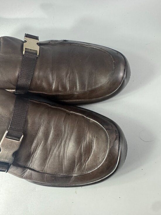 Authentic Prada Chocolate Brown Leather Classic Loafers